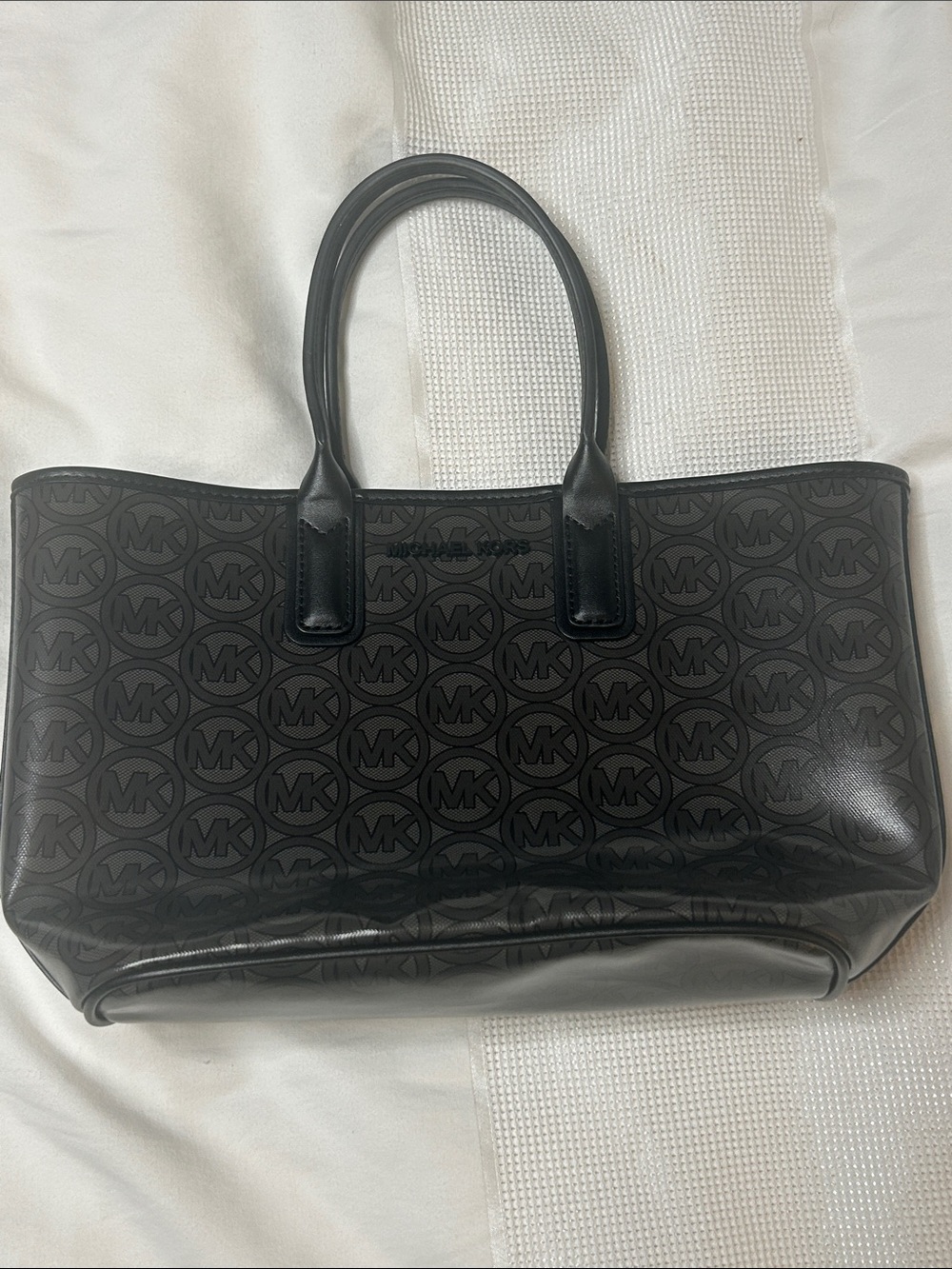 Michael Kors Jodie Black MK Logo Tote Bag